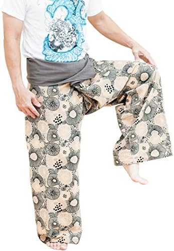 BohoHill Cotton Fisherman Pants Lotus Mushroom Spore Gray (Regular Length)