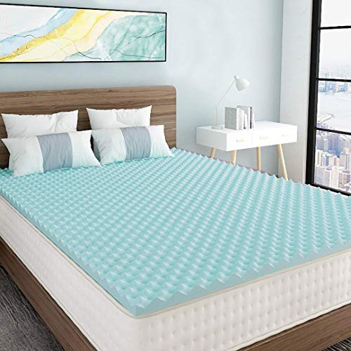 Milemont 3 inch Egg Crate Mattress Topper Queen SizeGel Swirl Memory
