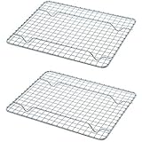 Update International Heavy-Duty 1/4 Size Cooling Rack, Wire Pan Grade, Commercial Grade, Oven-Safe, Chrome, 8 x 10 Inches, Set of 2