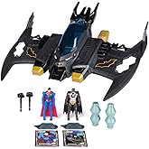 DC Comics Metal Force Transforming Batwing, 2-in-1 Playset | Transforms from Vehicle to Playset, Batman &amp; Superman Action Figures, Pretend Play Gifts for Kids &amp; Collectors Ages 4+