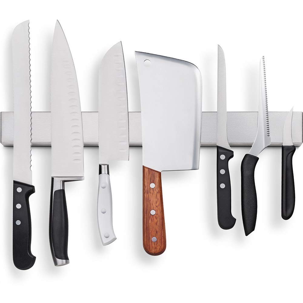 Senbowe ナイフラック 磁気包丁立て 18-8ステンレス製 ナイフストリップ ナイフホルダー 壁掛け 粘着式 マグネット キッチン収納 組立必要ない (50cm) product image