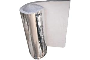 SIMOND STORE 1/2" (Thick) Aluminium Foil Faced Ceramic Fiber Blanket Insulation, 6# 2400F, 24" (W) X 36" (L), Foil Backed Heat Shield Blanket for Welding Soldering HVAC Furnace Pipe Insulation