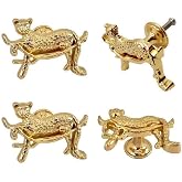 haowei Cheetah Knobs Gold Animal Drawer Knobs 4Pcs Animal Handle Cabinet Pullsfor Dresser Cupboard Wardrobe e (Leopard)