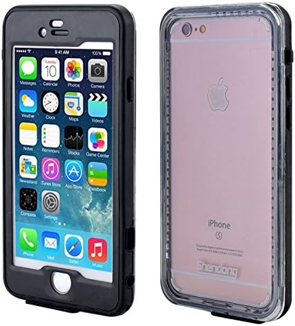 iPhone 6 Plus/ 6s Plus Ultra Thin Waterproof Case, Shendong IP68 Certified Protective Clear Cases with Touch ID, Heavy Duty Shockproof Cover for iPhone 6 Plus/ 6s Plus (Black)