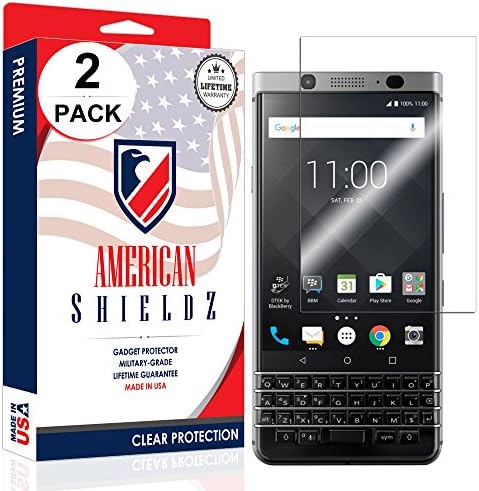 (2-PACK) BlackBerry KEYone Screen Protector by American Shieldz Full Coverage Screen Edge-to-Edge, Invisible Clear HD Shield Anti-Bubble, Lifetime Replacements