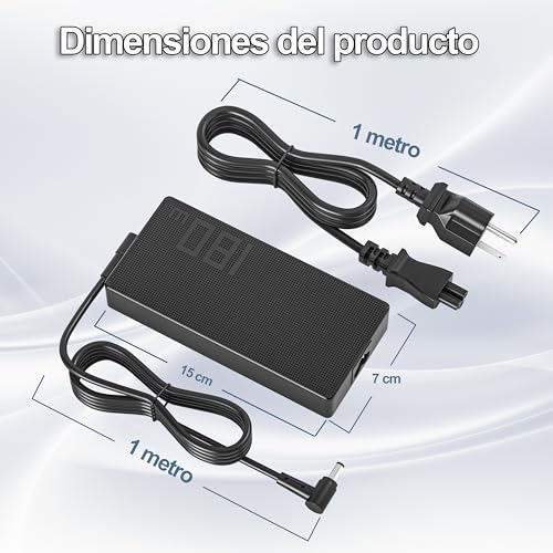 RORALMA 180W Cargador Compatible con ASUS ROG Zephyrus G15 G14 GA502 GA401 TUF F15 F17 A17 A15 FX506 FX505 FX706 FA706 FA506 ADP-180TB H TUF Gaming