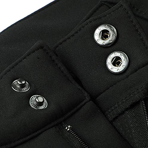 Men's Warm Softshell Fleece Lined Hiking Ski Pants Water Repellent Windproof Black - Thumbnail 6