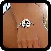 Jugielu Punk Spiral Swirl Bracelet Spiral Bangle Bracelet Gold Metal Cuff Bracelets Adjustable Open Cuff Bangle Bracelets Ethnic Swirl Hand Chain Exaggerated Statement Jewelry for Women