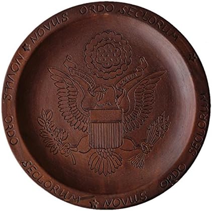 Veson Ceramic Handmade Plate Pottery Clay American Eagle Patriotic Souvenir Gift Great Seal of the United States 10 inch diameter