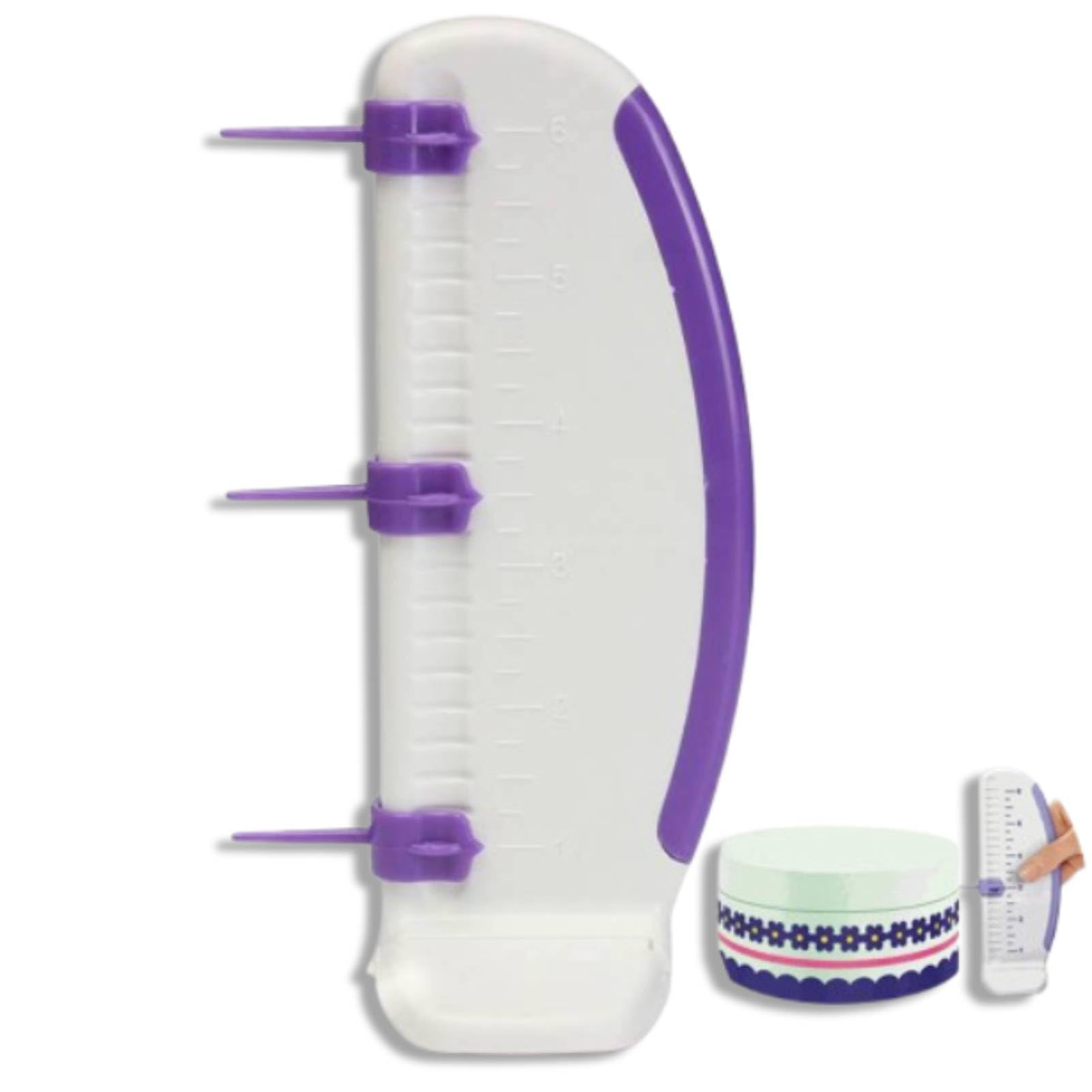 Cake Ruler with Marker Pins, Adjustable Cake Scraper Smoother, Measuring Marker and Pattern Decorating Tool for Side and Edge Decoration