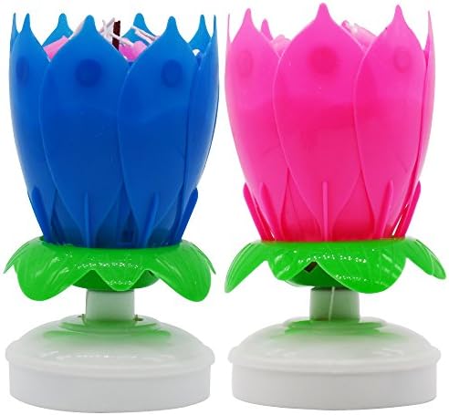 Multiple Color Rotation Music Birthday Candles By SKYENHAPP (Pink Blue)