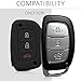 kwmobile Key Cover Compatible with Hyundai Kia 3 Button Car Key Keyless Go - Soft Silicone Car Key Fob Holder Protector Case - Black