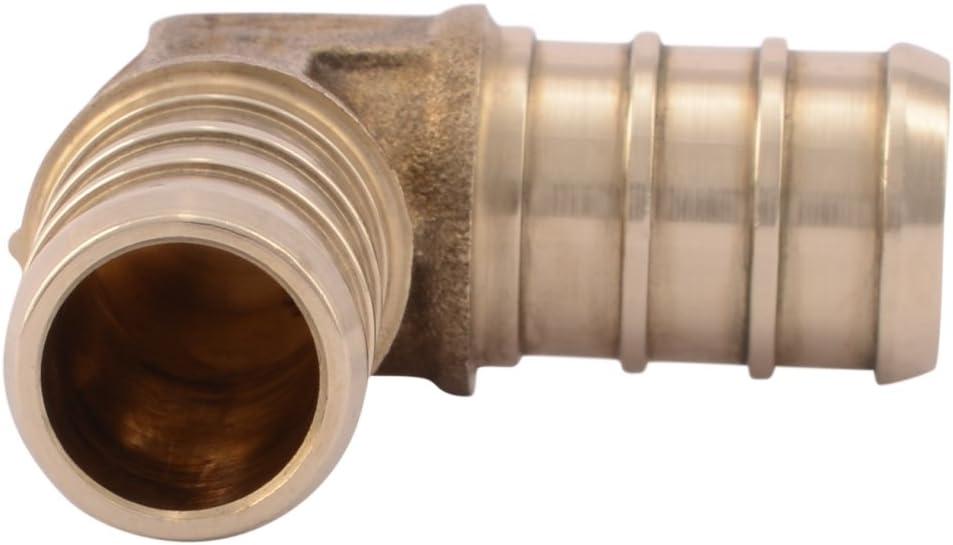 SharkBite UC248LFA10 1/2" 90 Degree Elbow PEX Barb Fitting (10-Pack), 10 Pack, Brass, 10 Count - - 