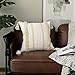OJIA Boho Decorative Throw Pillow Cover, 20 x 20 Farmhouse Cute Pillowcase Minimalist Neutral Collection Cream White Tufted with Tassels Woven Square Cushion Cover for Sofa Couch Bedroom Living Room