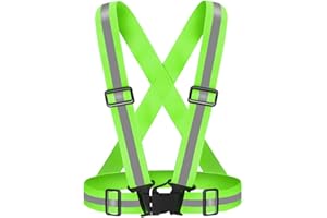 Fepdiu High Visibility Reflective Vest Safety Vest Running Reflective Gear Adjustable Reflective Vest for Walking,Jogging,Hiking,Night Cycling