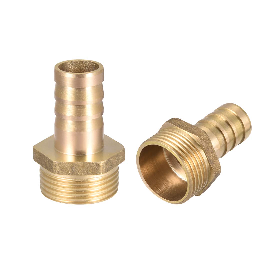 sourcing map Brass Hose Barb Fitting,Connector,16mm Barb x G3/4 Male Pipe Adapter,2pcs