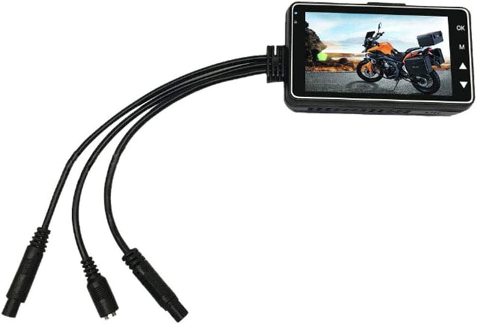 ECOSWAY1080P HD Motorcycle Camera Dash Cam,Front Rear Dual Lens Electronic Recorder,Motorcycle Waterproof Dash Video Recorder