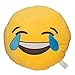 MistyComforts Emoji Pillow Laughing with Tears Soft Yellow Round Cushion Emotion Stuffed Plush Toy 13 inch