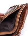 Lareinae Men Genuine Leather Cowhide Zip Wallet Vintage Bifold with Double Zipper Pockets (Brown 1)