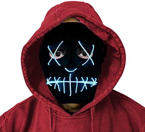 LED Purge Mask - 3 Light Modes Costumes Cosplay Mask for Kids