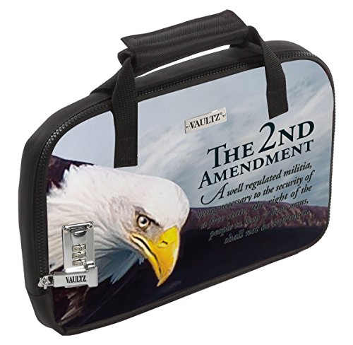 Vaultz Locking Soft-Sided Handgun Case, 3.75 x 13.75 x 9.5 Inches, 2nd Amendment Eagle (VZ03563)