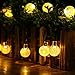 Lumitify 2 Pack Globe Solar String Lights, 19.7ft 30 LED Fairy Crystal Ball Outdoor Decorative Lights(Warm White)