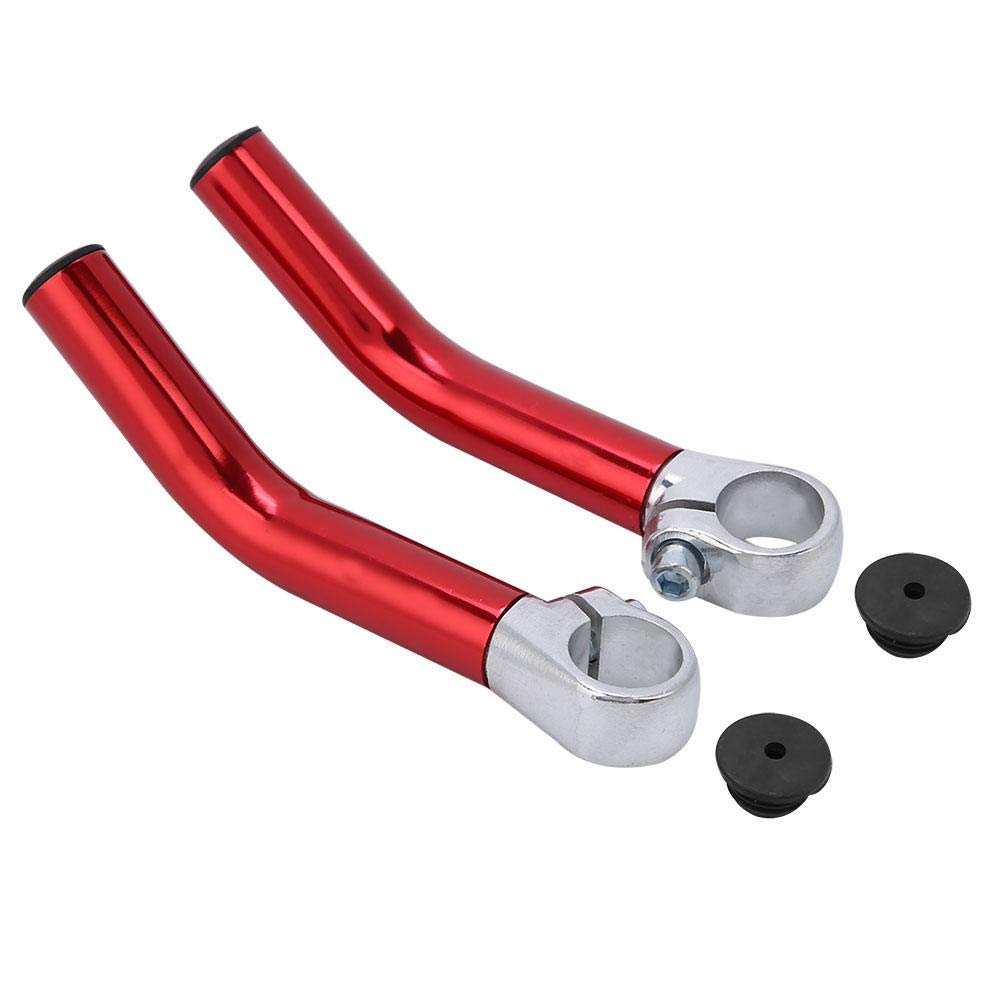 Bike Handlebar End, 1 Pair Aluminum Alloy Bicycle Handlebar Grip End Bar End with Stopper for 22.2mm Handlebar Replacement(red)