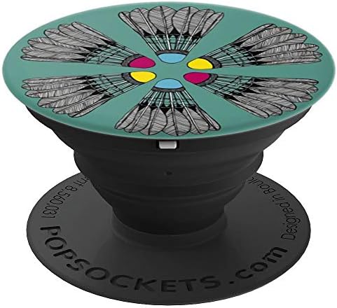 Six Colorful Badminton Rings Pop Sockets - PopSockets Grip and Stand for Phones and Tablets
