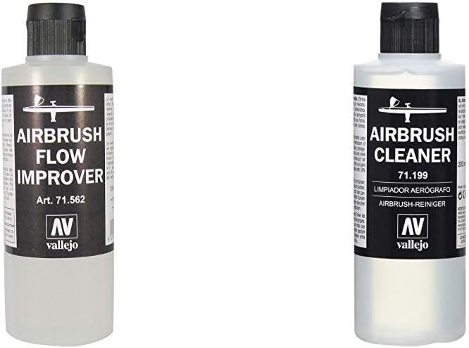 Vallejo 200 ml Flow Improver Airbrush Model Air Bottle & Model Air 200 ml Airbrush Cleaner