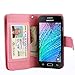 TabPow Galaxy J1 2016 Case, 10 Card Slot - [ID Slot] Wallet Folio PU Leather Cover With Detachable Magnetic Hard Case For Galaxy J1 J120 (4.5 inch)/ Amp 2 / Express 3 / Luna 2016-Glitter Rose Gold