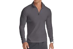 YTD Men's Long/Short Sleeve Polo Shirts Quarter-Zip Casual Slim Fit Mock Neck Basic Designed Cotton Shirts