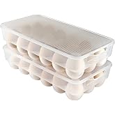 Eslite Covered Egg Holder,Egg Storage for Refrigerator,Fits 18 Eggs,Pack of 2
