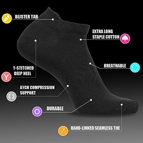 Zisuper Mens 6 Pack No Show Low Cut Athletic Socks, Tab Fit No Slip Casual Sock