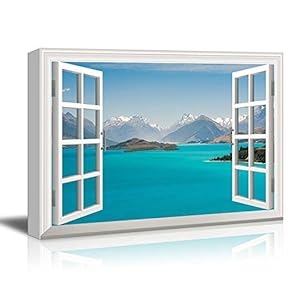 Window View Nature Landscape with Islands and Mountains