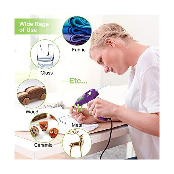 RISEMART Heißklebepistole Klebepistole + 20 Heißklebesticks Transparente Klebesticks für DIY Kleine Handwerk und… – Bild 6