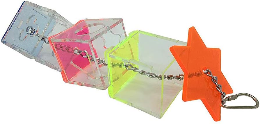 Bird Foraging Toy Hanging Bird Intelligence Toy Parrot Cage Feeder Acrylic Puzzle Feeding Food Box Pet Supplies Accessory for Cockatiels African Greys Small Macaw Conure - Image 3