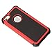 AGRIGLE AB669656 Shock- Absorption/High Impact Resistant Hybrid Dual Layer Armor Defender Full Body Protective Cover Case Compatible with iPhone 5/5S/SE (Black Red)