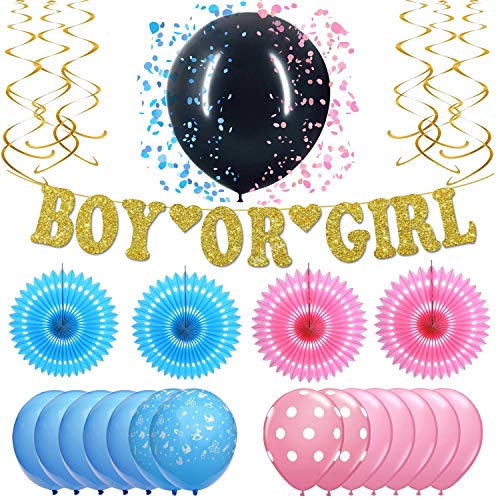 Buy Gender Reveal Party Decorations Supplies Real Gold Glitter Boy Or
