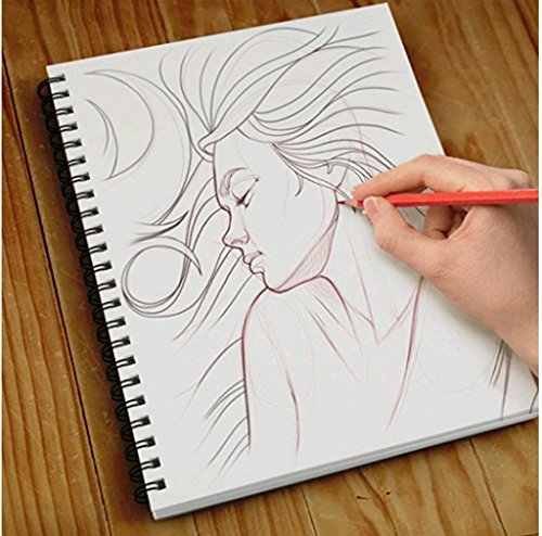 H & B Sketch Book 9"X12", Drawing Pad 100-Sheets, Sketching Book for Drawings for Kids Wire Bound, Blank Page, Artist Sketch Pad, Durable Acid Free Drawing and Sketching Paper Book(2 Pieces)