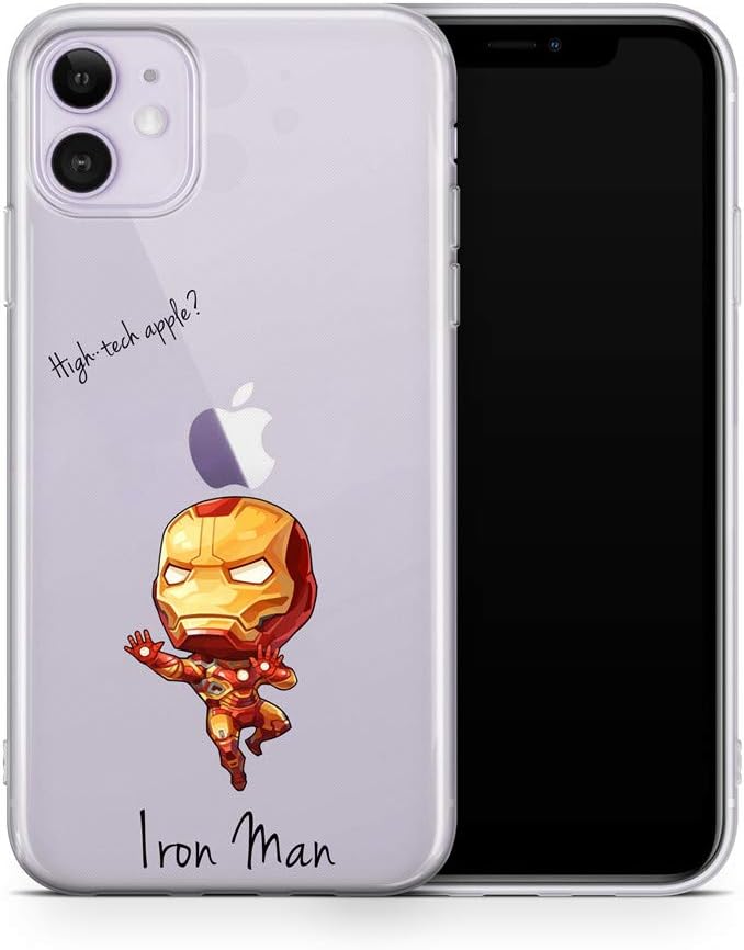 iPhone 11 Case, Aertemisi Clear TPU Soft Slim Flexible Silicone Cover Phone Case for Apple iPhone 11 (6.1'') - Iron Man Tony Stark