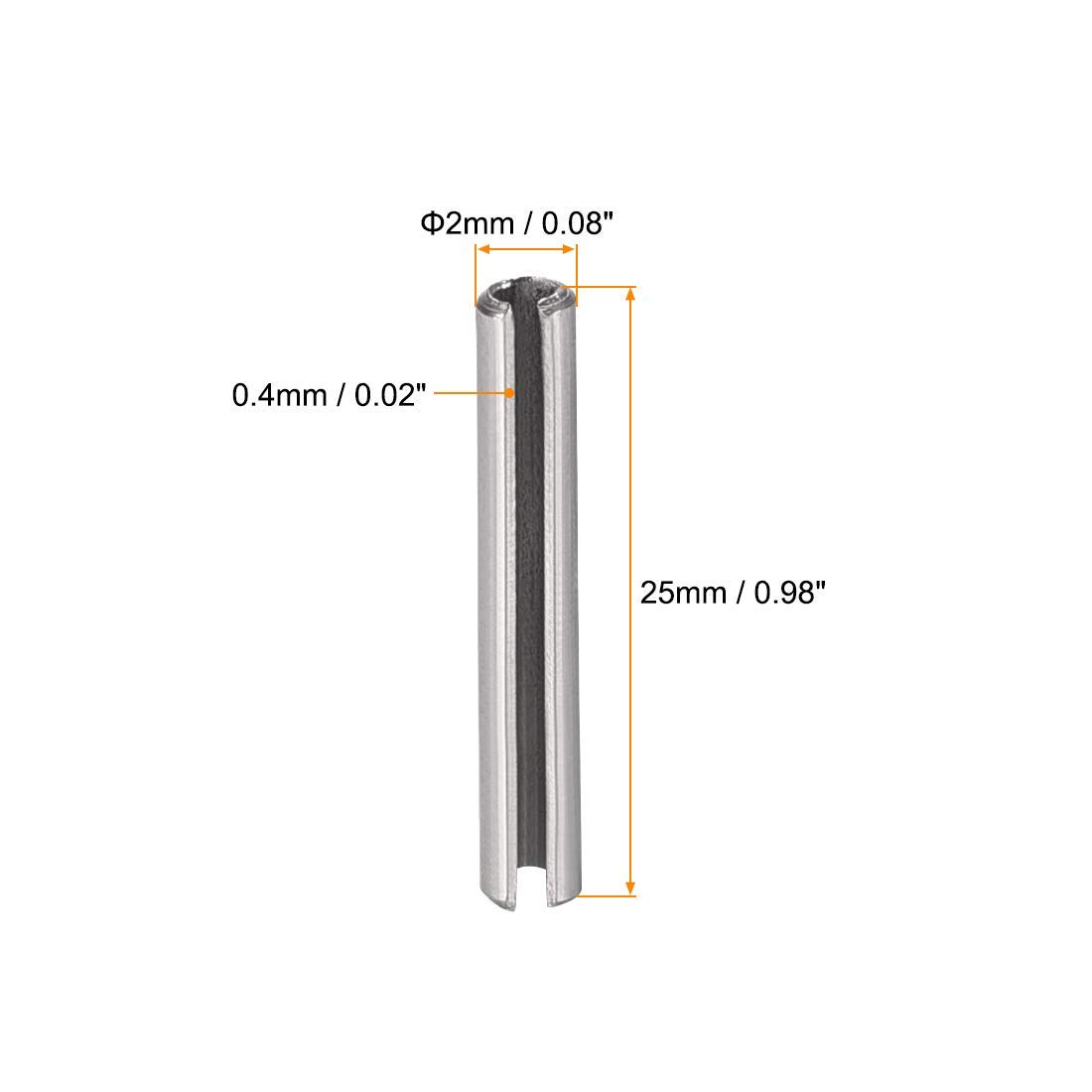 grooved Spring pin M2 x 25 mm 304 Stainless Steel Split Spring roll pin ...