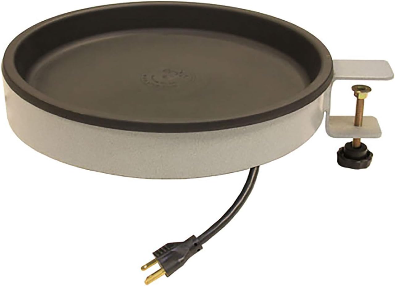 ERVA Heated Bird Baths for Outdoors – BA1H Clamp Mount 14 Inch Bird Bath - 60 Watt Birdbath Heater - Thermostat Controlled, Insulated, Fire Retardant and BPA Safe for Our Feathered Friends: Garden & Outdoor