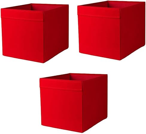 Ikea Drona Box, roja (Pack de 3): Amazon.es: Hogar