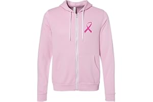 Buy Cool Shirts Mens Breast Cancer Ribbon Pocket Print Full Zip Hoodie