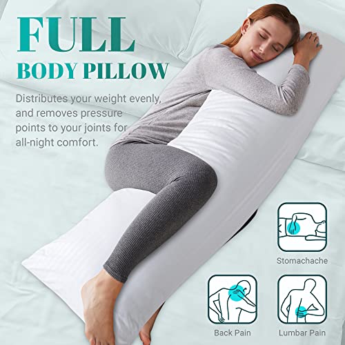 Cosybay Full Body Pillow Insert with White Pillowcase Fluffy Long Bed