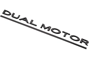 KEIVIWO Dual Motor Emblem Sticker for Tesla Model 3 Model Y, ABS Underline Badge Letters Sticker for Car Rear Trunk Compatible with Tesla Model 3/Y/S/X Decals Decorative Accessories (Glossy Black)