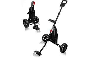 HOW TRUE 2 Wheel Foldable Golf Push Cart Collapsible Golf Trolley Push Pull Golf Cart Golf Hand Cart 2 Wheel Kids Golf cart Golf Bag cart
