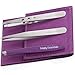 BEST TWEEZERS SET - Includes CASE With Magnified Mirror and Ebook - Pointed, Silver Slanted and Purple Slant Designs. For Prime Precision plucking. For Beautiful Eyebrows and Women