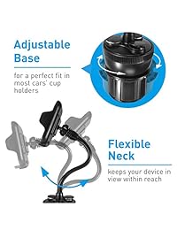 Ma y Soporte magnético para salpicadero o parabrisas, con ventosa, con brazo telescópico extensible, para iPhone X 8, 8+, 7, 7 Plus, 6S, Plus, 6S, 5S, Samsung Galaxy S8, S7, Edge, S6, Note 5, etc. (TELEMAG), Sujetador de tazas Cargador