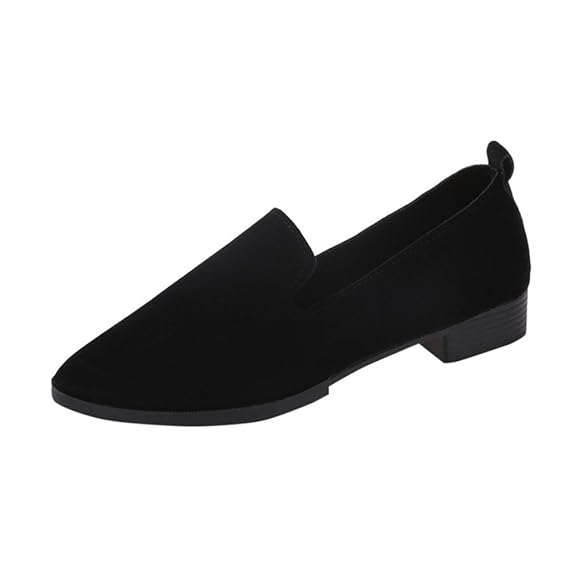 POIUDE Damen Slip On Flache Sandals Hausschuhe gepolsterte Einlegesohle Spitzkopf Loafer Ballerina Volltonfarbe Ausverkauf